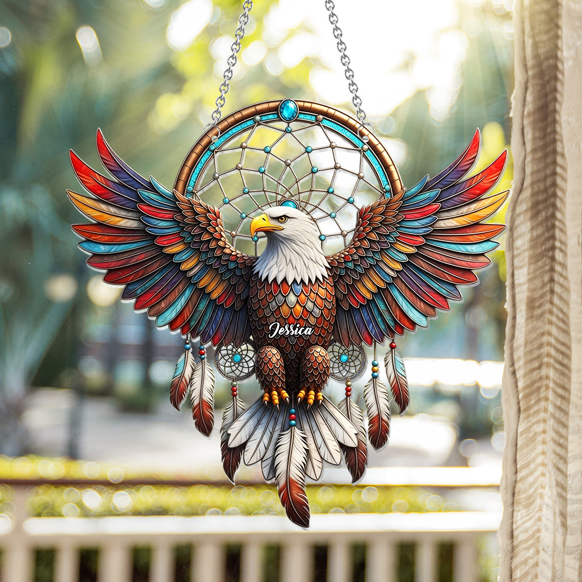 Aigle Majestueux - Ornement Attrape-soleil personnalisé Aigle à tête blanche à suspendre à la fenêtre 