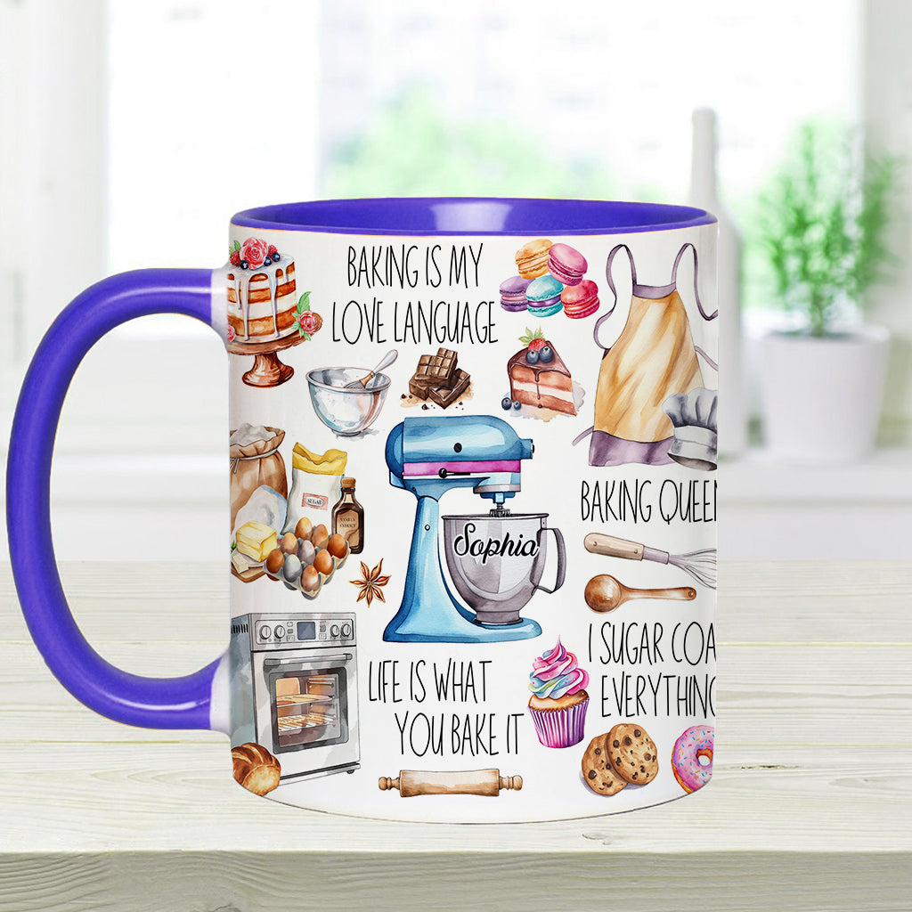 Baking Is My Love Language - Personalized Baking Accent Mug