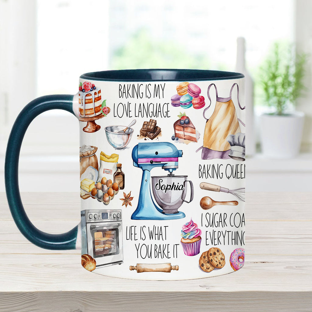 Baking Is My Love Language - Personalized Baking Accent Mug
