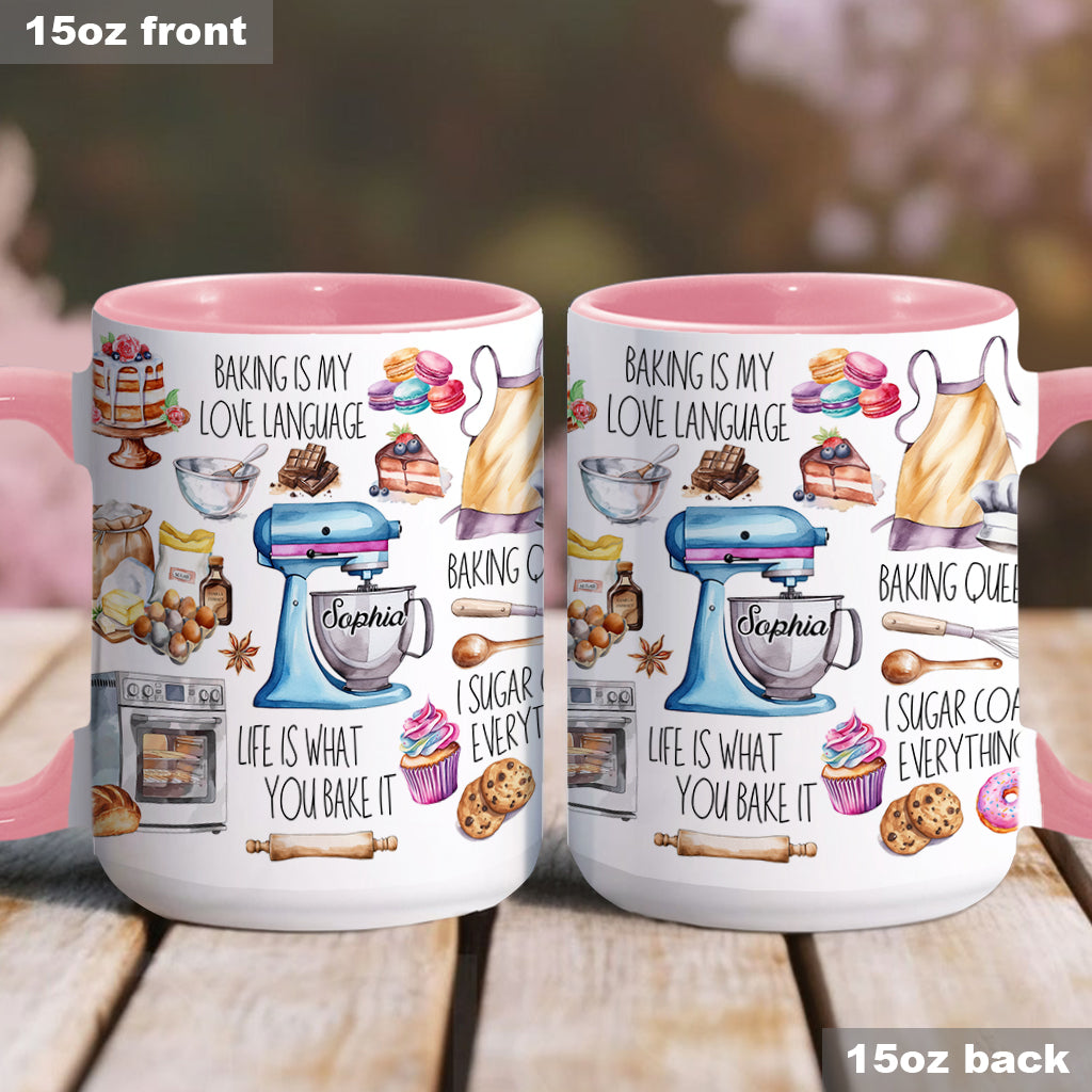 Baking Is My Love Language - Personalized Baking Accent Mug