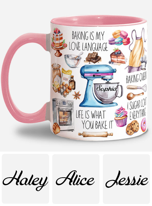 Baking Is My Love Language - Personalized Baking Accent Mug