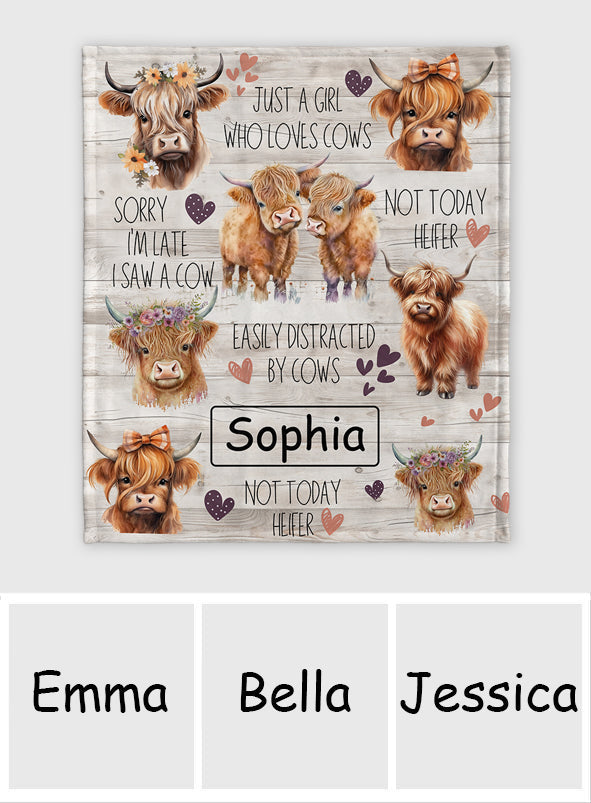 Love Highland Cows - Personalized Highland Cow Blanket