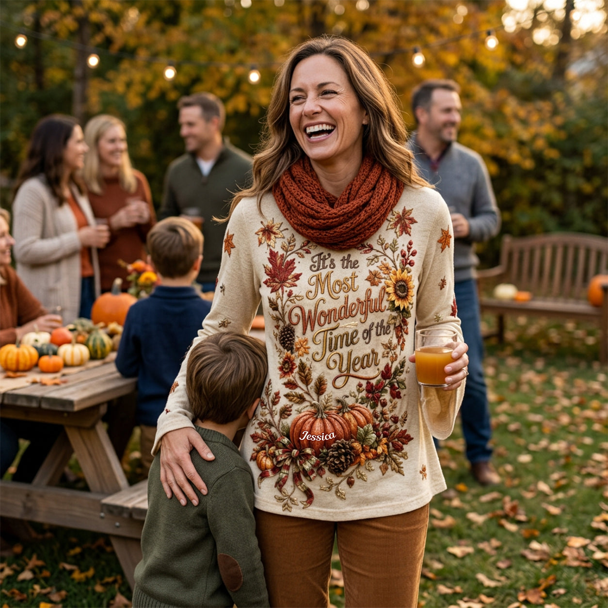 It's the Most Wonderful Time of the Year - Personalized Autumn Flare Long-Sleeve Shirt
