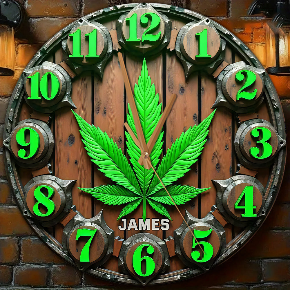 Il est 420 quelque part - Horloge murale personnalisée sur le thème du cannabis