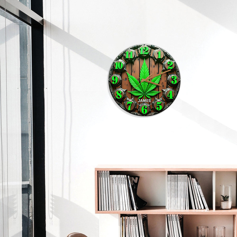 Il est 420 quelque part - Horloge murale personnalisée sur le thème du cannabis