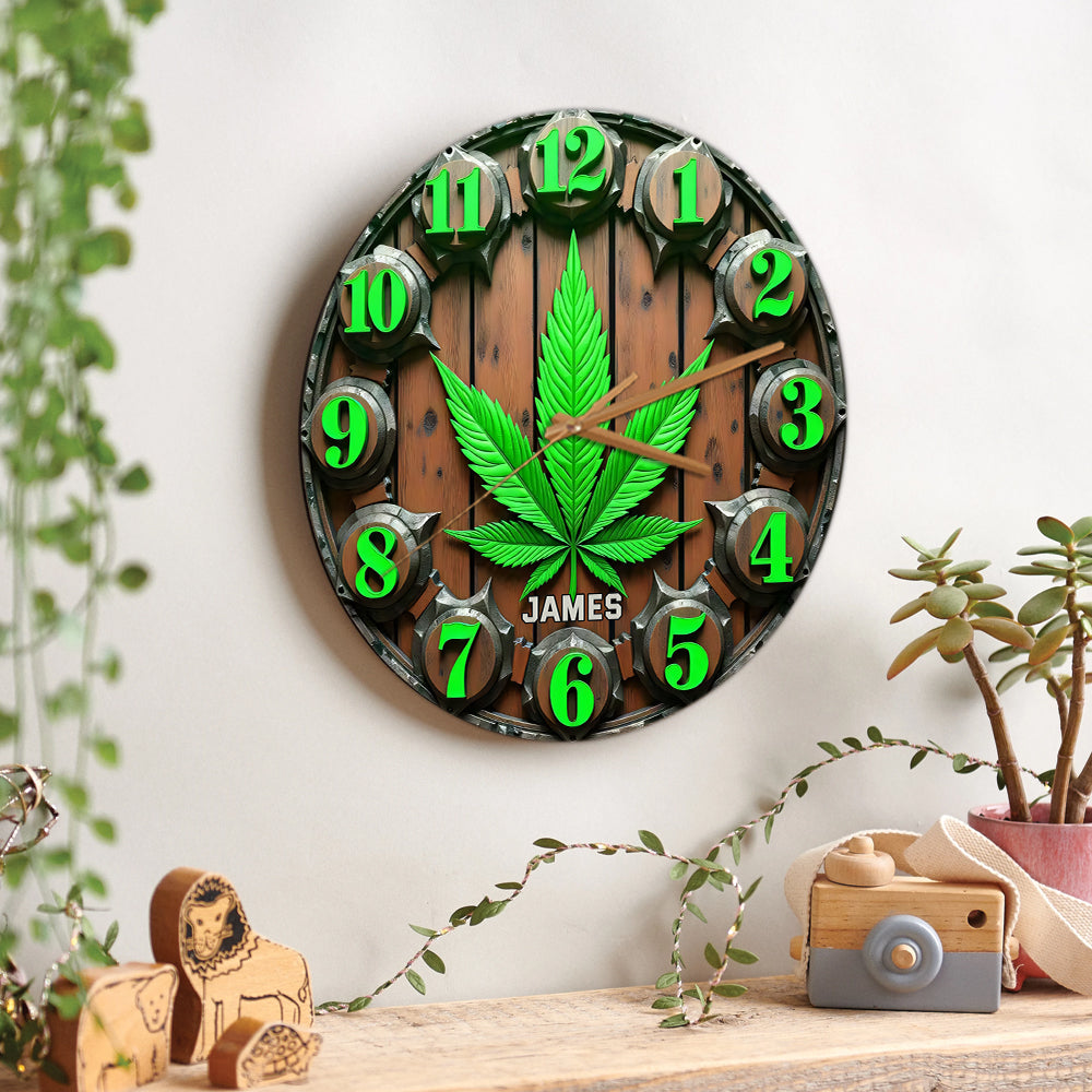 Il est 420 quelque part - Horloge murale personnalisée sur le thème du cannabis