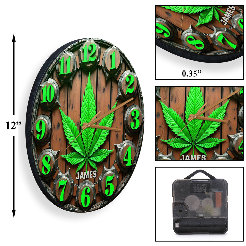 Il est 420 quelque part - Horloge murale personnalisée sur le thème du cannabis
