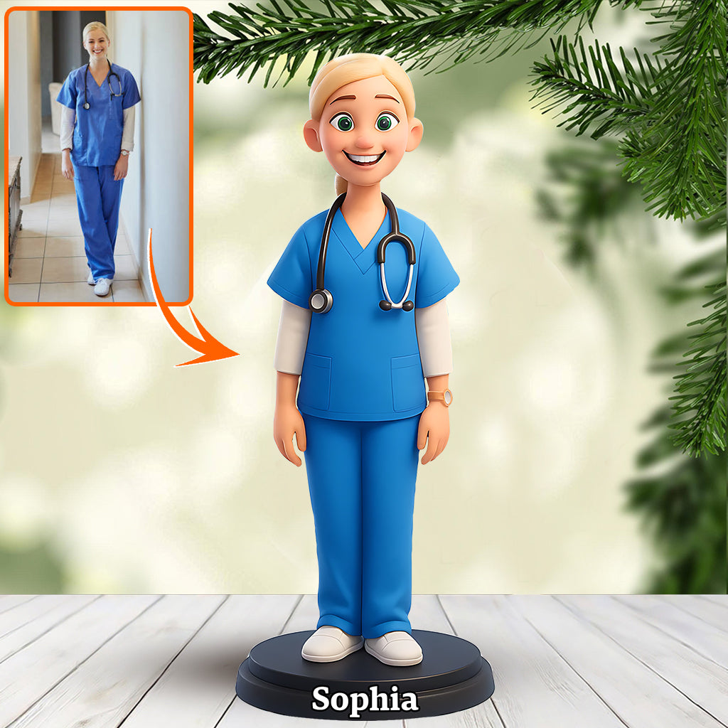 Infirmière fière - Plaque acrylique personnalisée en forme de morphologie pour infirmière