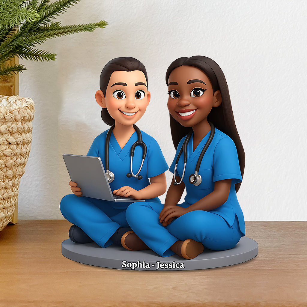 Infirmière fière - Plaque acrylique personnalisée en forme de morphologie pour infirmière