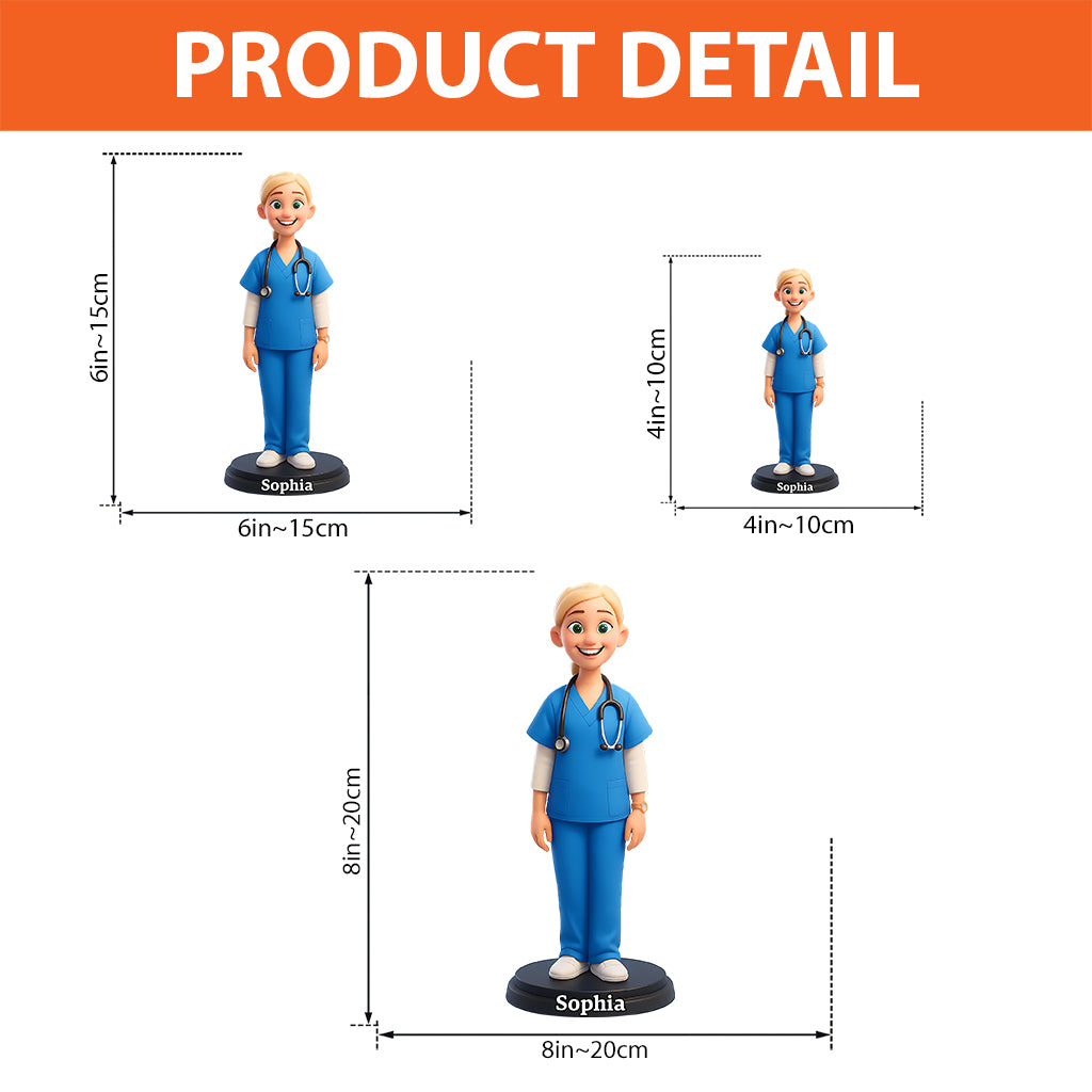 Infirmière fière - Plaque acrylique personnalisée en forme de morphologie pour infirmière