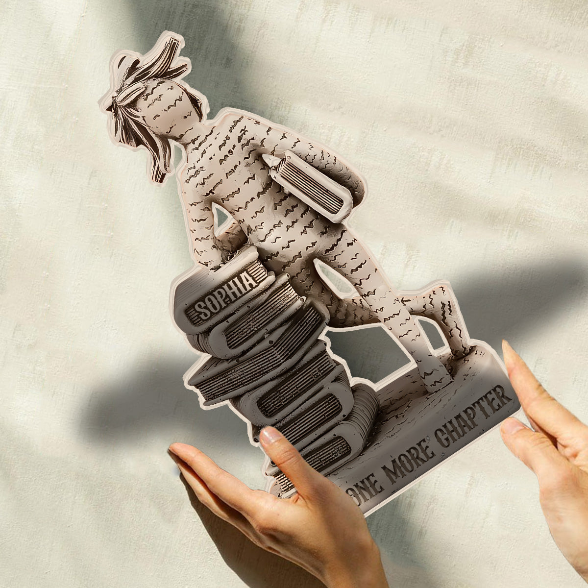 Juste un chapitre de plus - Plaque en bois personnalisée en forme de livre