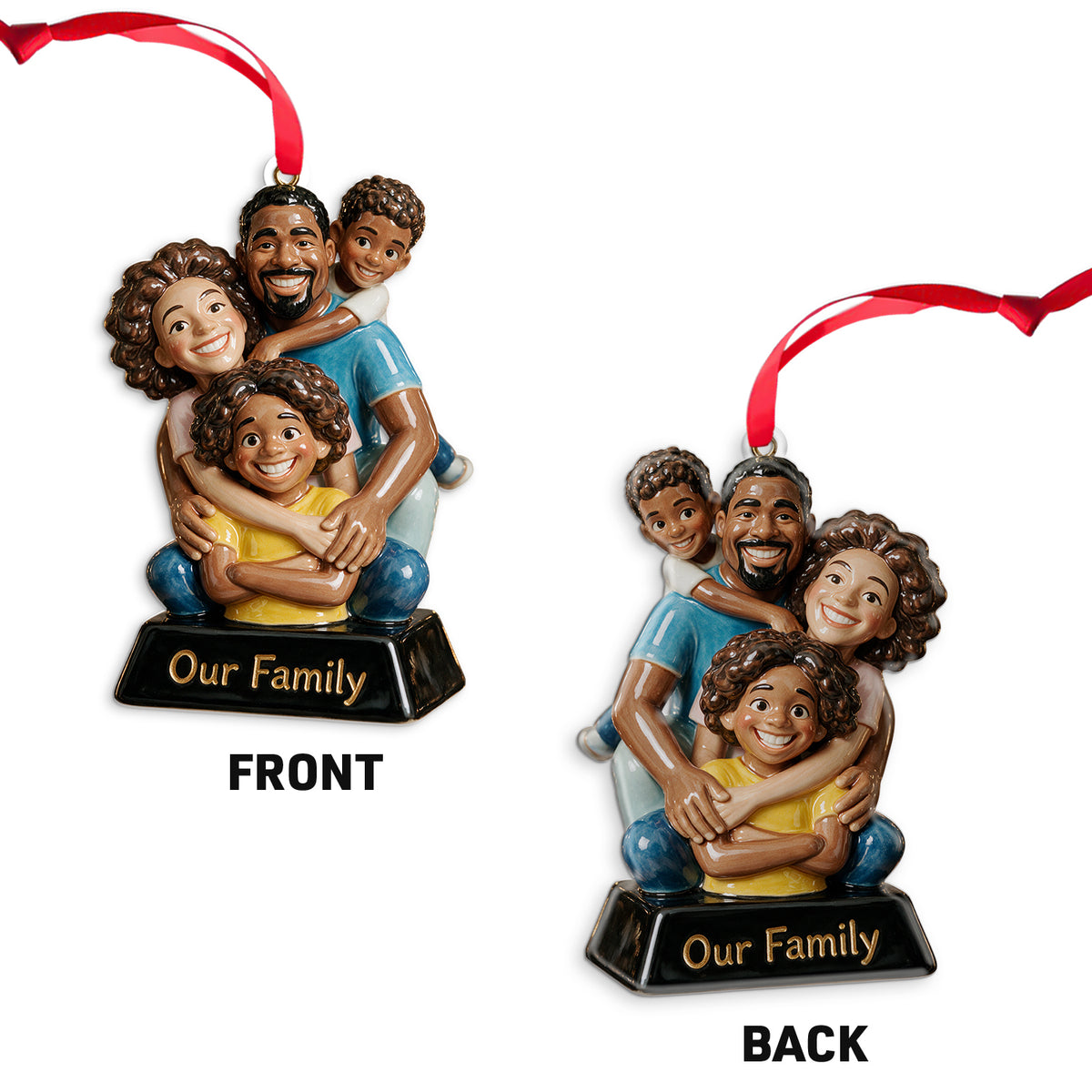 Merry Christmas - Personalized Family Custom Shape Ceramic Ornament
