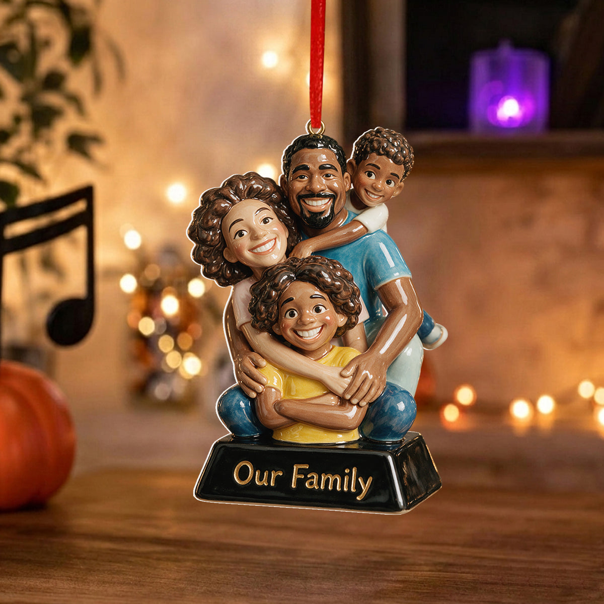 Merry Christmas - Personalized Family Custom Shape Ceramic Ornament