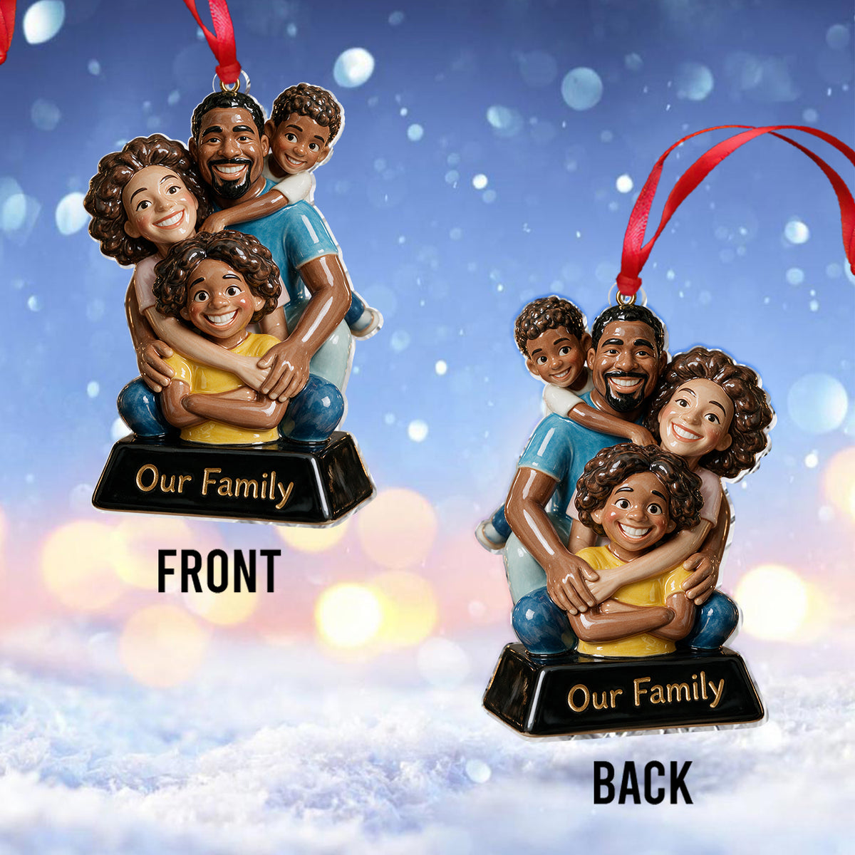 Merry Christmas - Personalized Family Custom Shape Ceramic Ornament