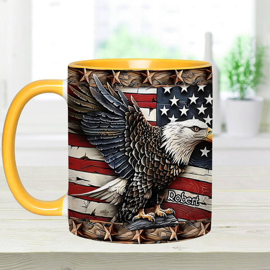 Strong Bald Eagle - Personalized Bald Eagle Accent Mug