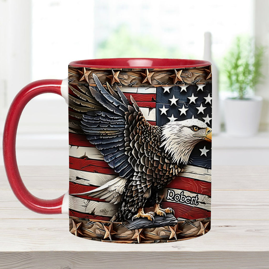 Strong Bald Eagle - Personalized Bald Eagle Accent Mug