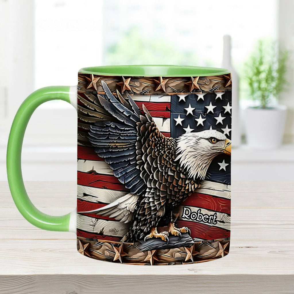 Strong Bald Eagle - Personalized Bald Eagle Accent Mug