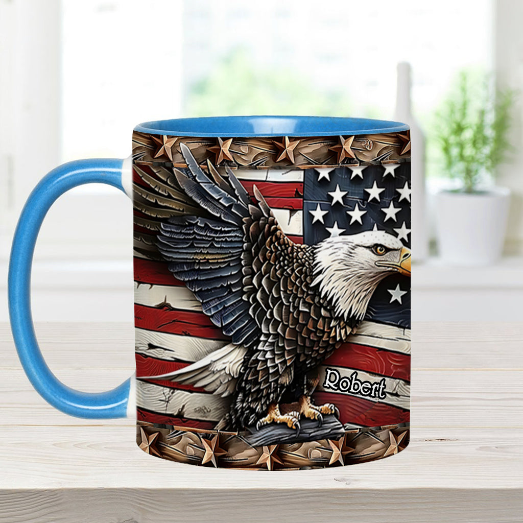 Strong Bald Eagle - Personalized Bald Eagle Accent Mug