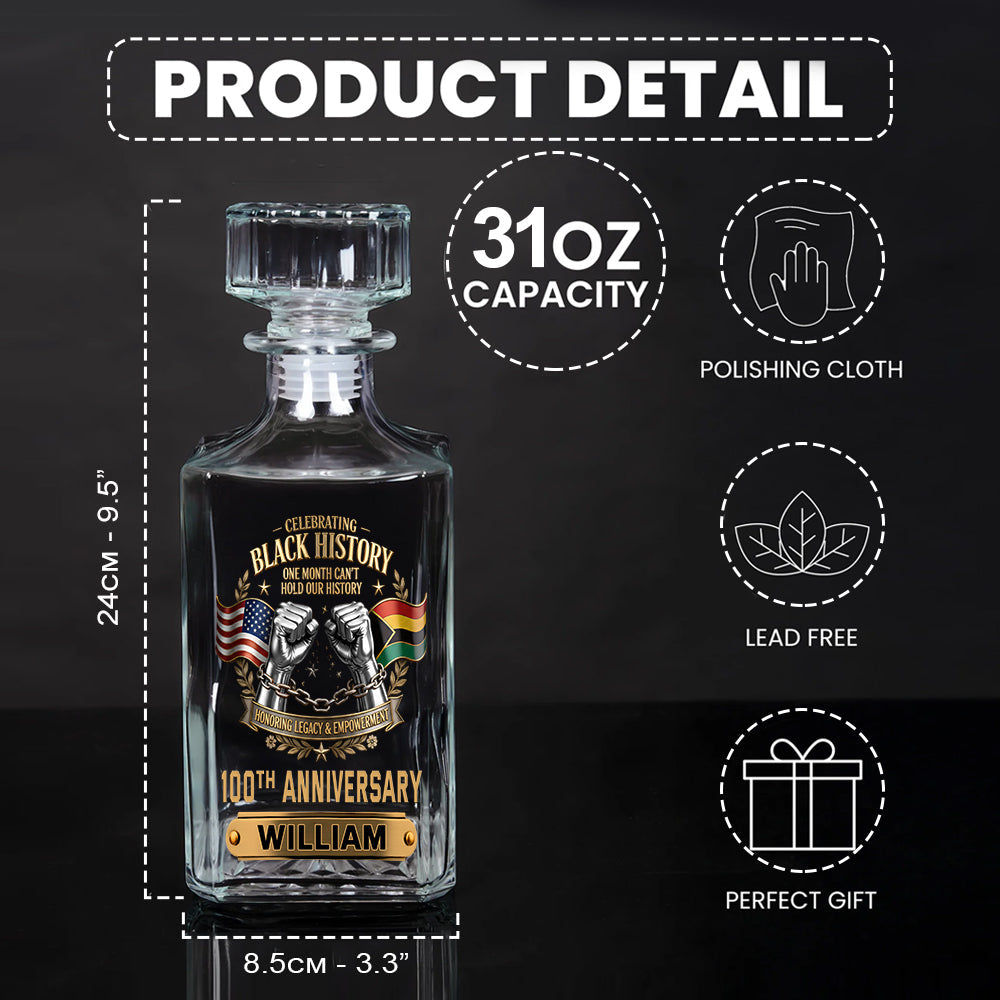 Mois de l'histoire des Noirs - Coffret de carafe à whisky afro-américaine personnalisée