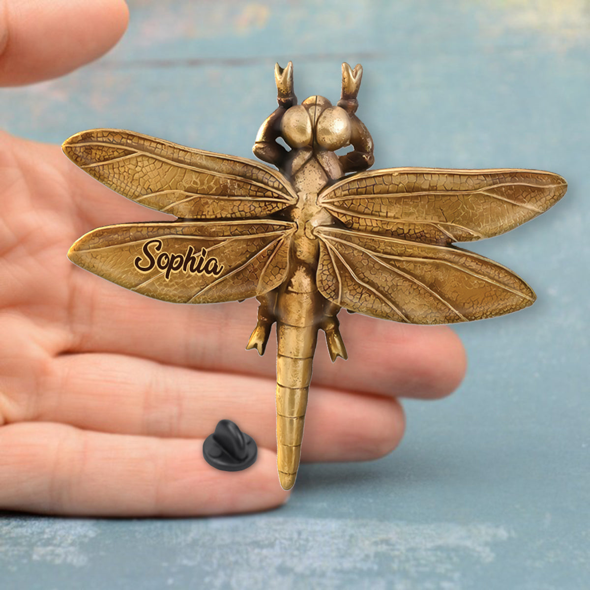 And I Think to Myself What a Wonderful World - Love Dragonfly - Personalized Dragonfly Pin