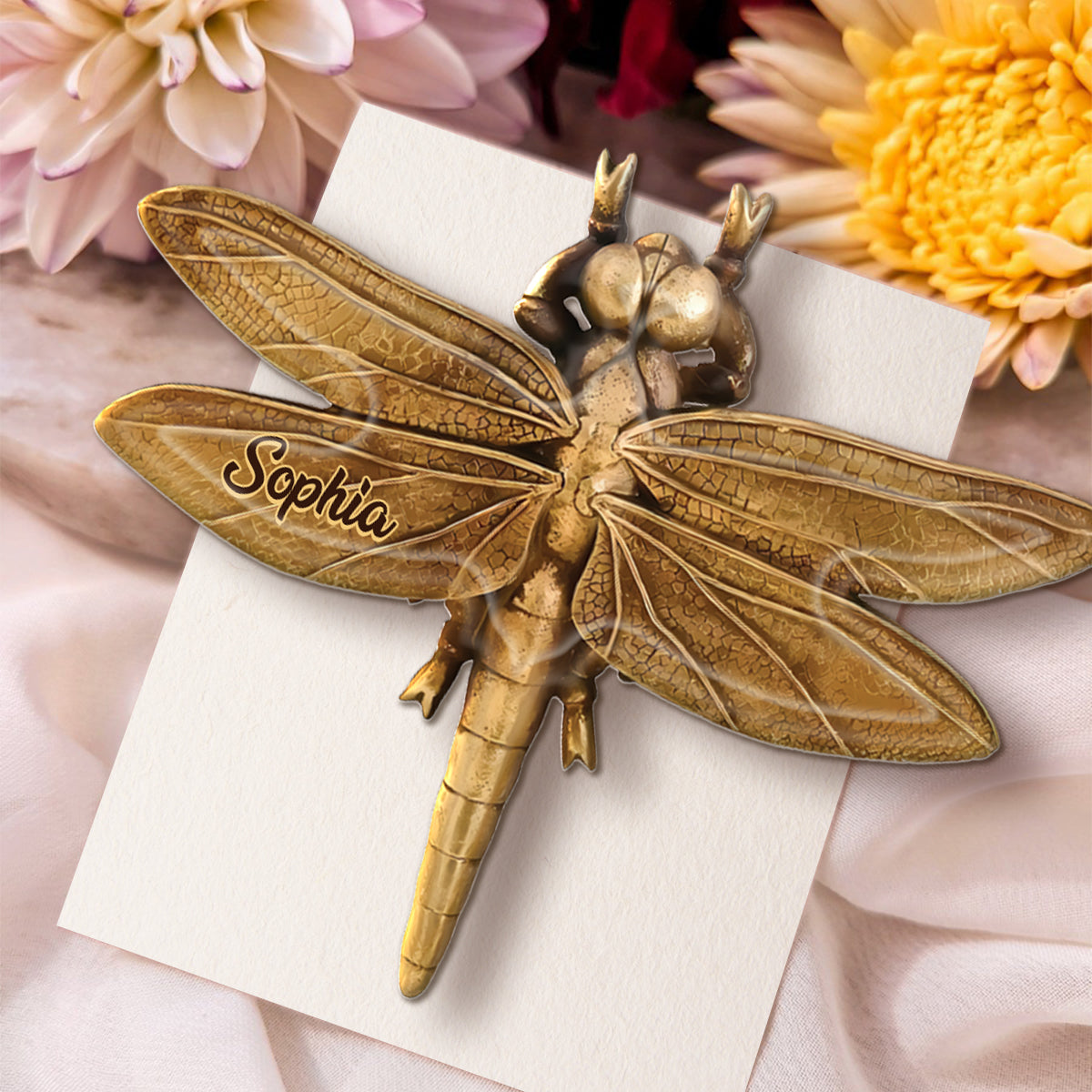 And I Think to Myself What a Wonderful World - Love Dragonfly - Personalized Dragonfly Pin