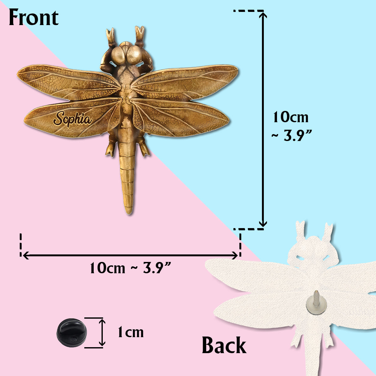 And I Think to Myself What a Wonderful World - Love Dragonfly - Personalized Dragonfly Pin