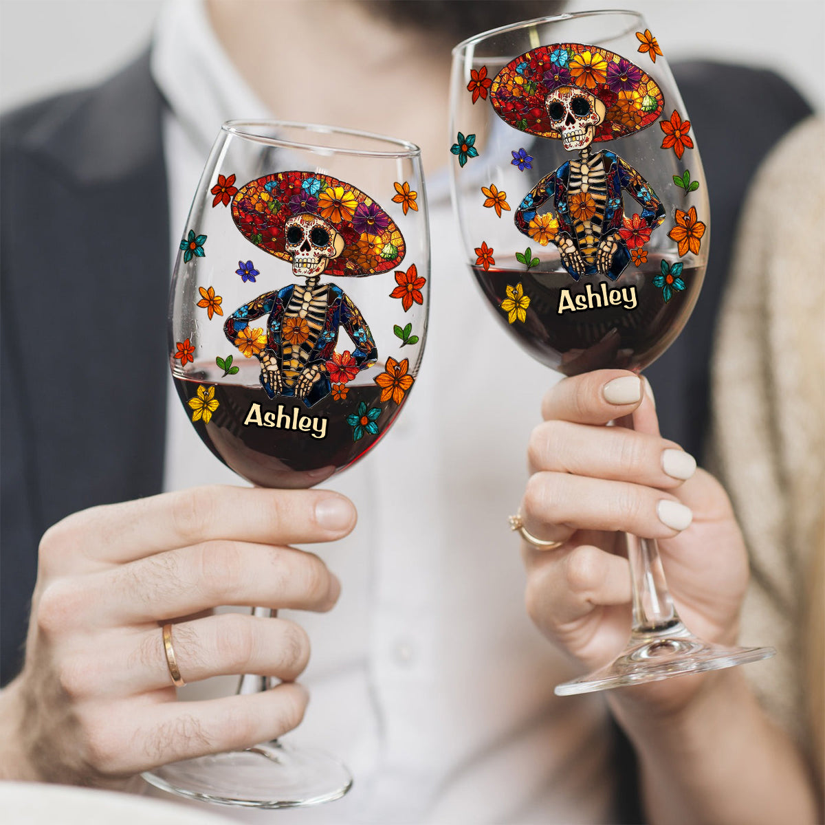 Joyeux mois de l'héritage hispanique ! Verre à vin personnalisé pour femmes latines, à longue tige.