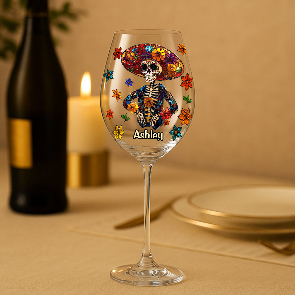 Joyeux mois de l'héritage hispanique ! Verre à vin personnalisé pour femmes latines, à longue tige.