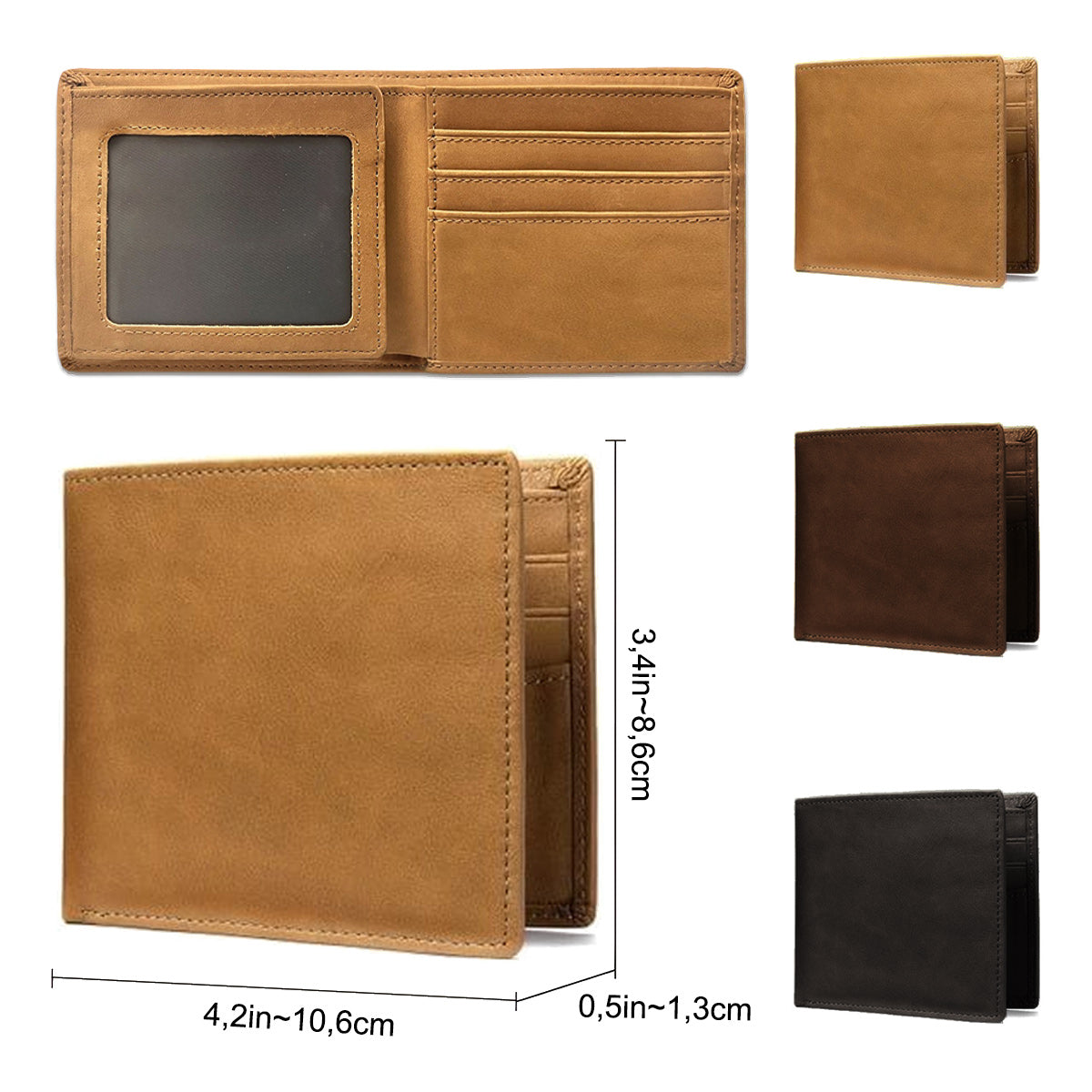 Custom Initial Monogram Gift For Father - Personalized Father Leather Wallet