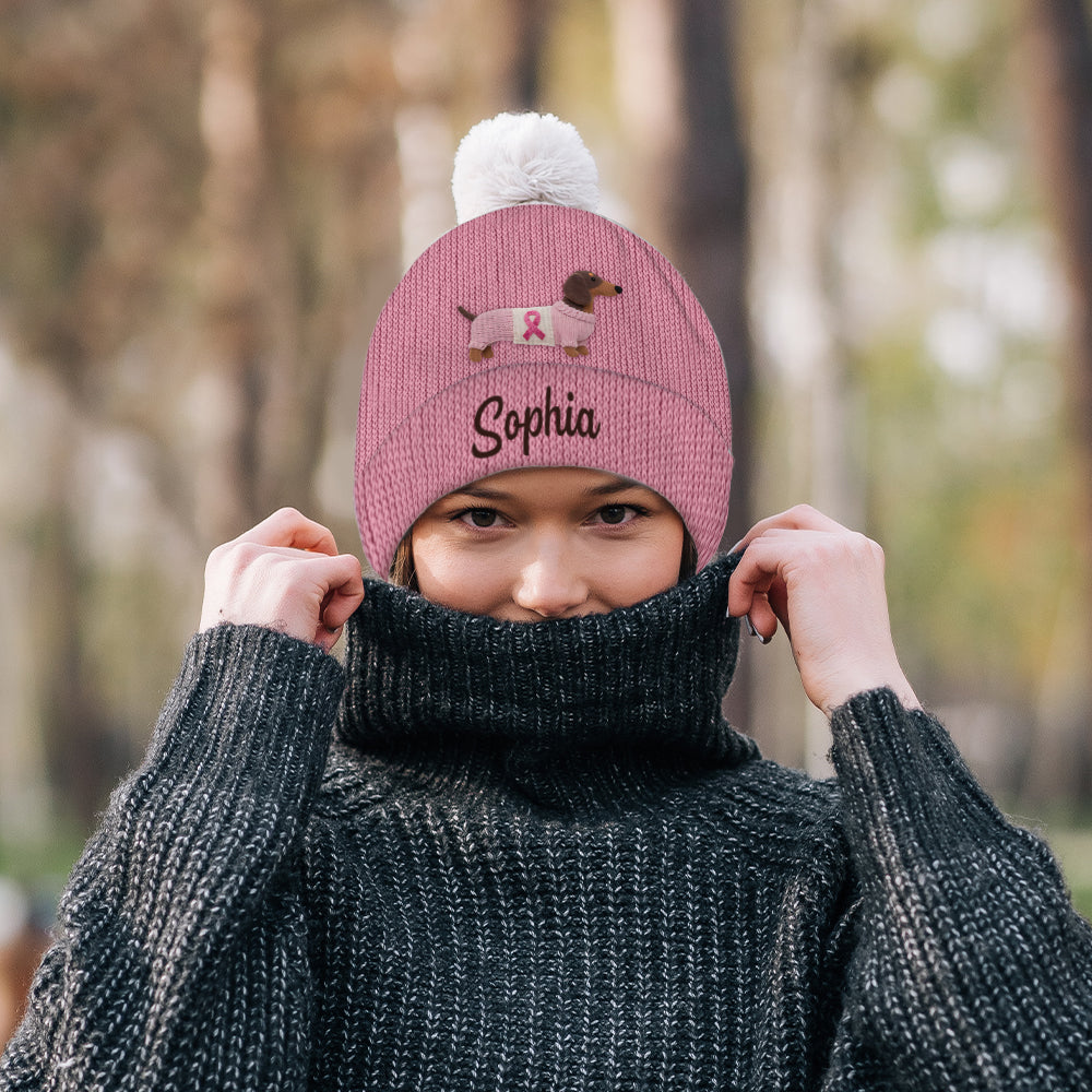 Foi, Espoir, Amour - Bonnet personnalisé pour la sensibilisation au cancer du sein