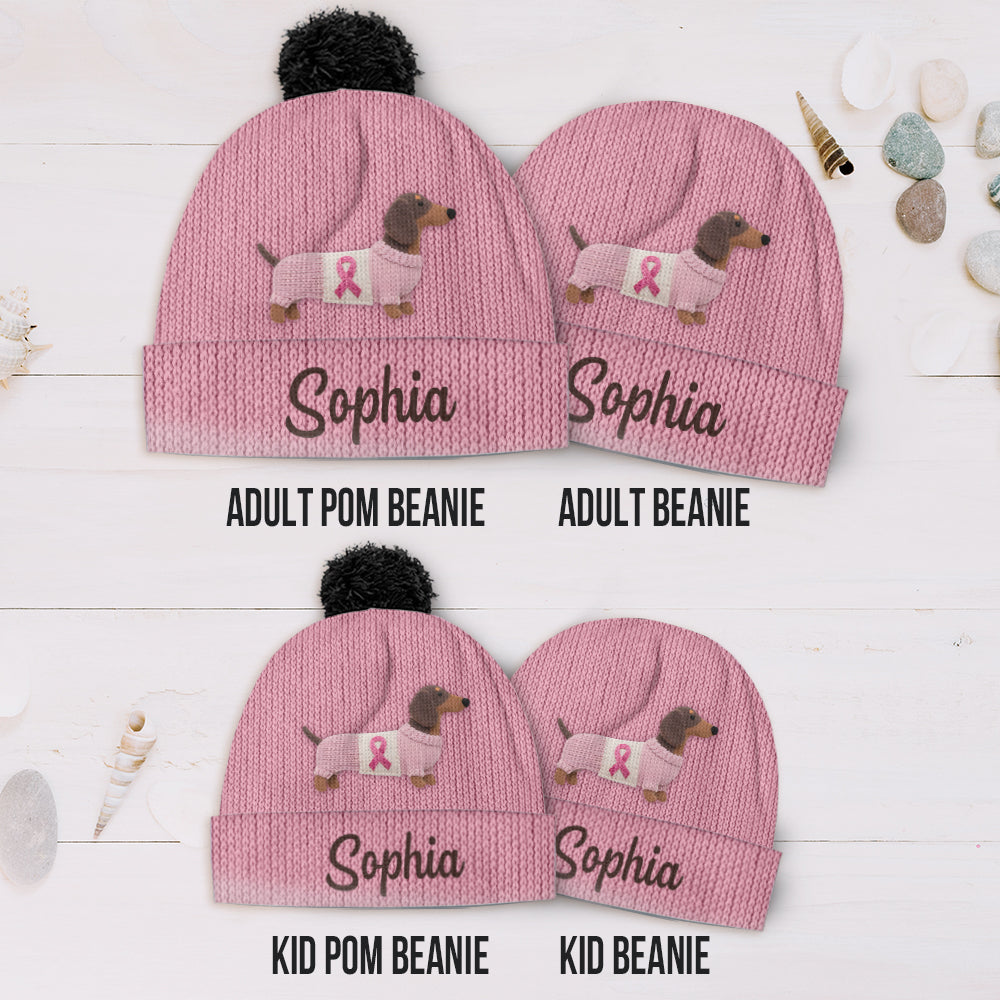 Foi, Espoir, Amour - Bonnet personnalisé pour la sensibilisation au cancer du sein