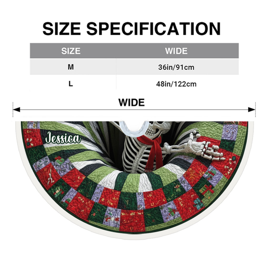 Couette de Noël motif crâne - Jupe de sapin personnalisée motif crâne
