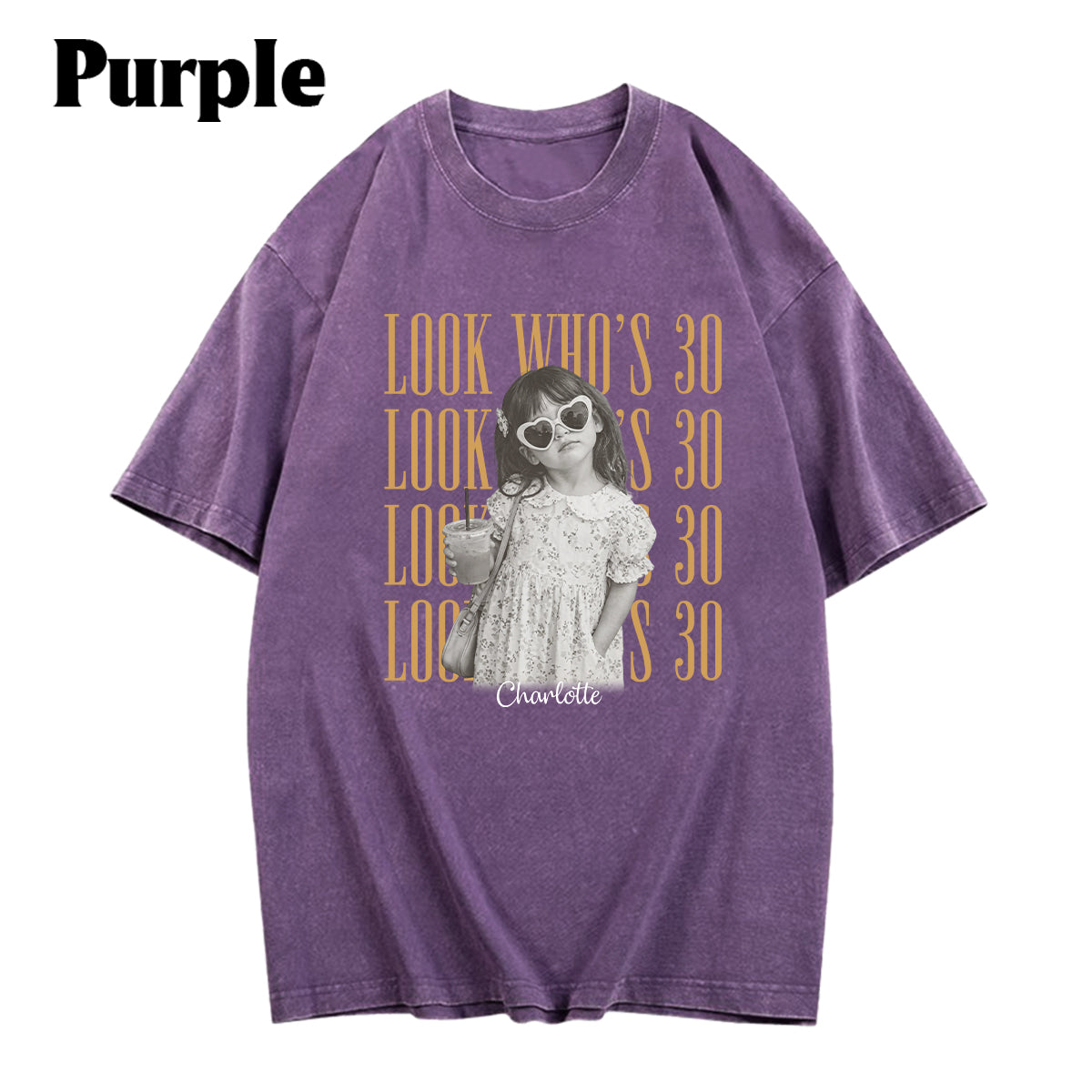 Birthday Gift - Personalized Birthday Washed T-Shirt