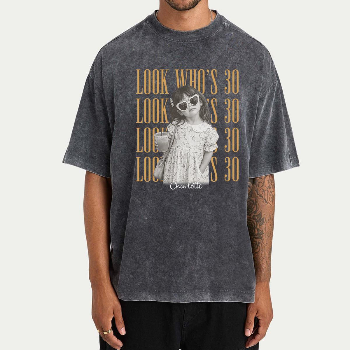 Birthday Gift - Personalized Birthday Washed T-Shirt