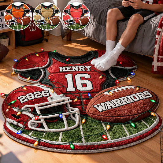 Football de Noël - Tapis Personnalisé Antidérapant