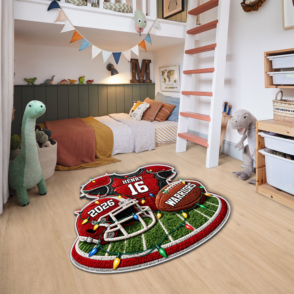 Football de Noël - Tapis Personnalisé Antidérapant