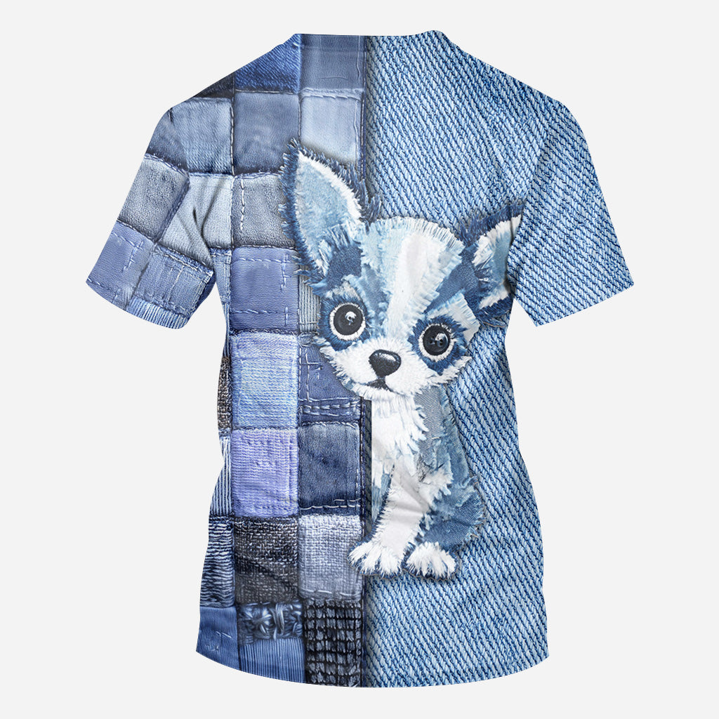 T-shirt personnalisé « J’adore les chihuahuas » avec un chien.