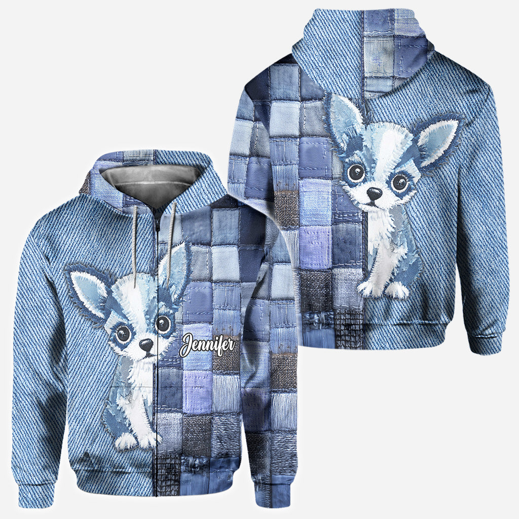 T-shirt personnalisé « J’adore les chihuahuas » avec un chien.