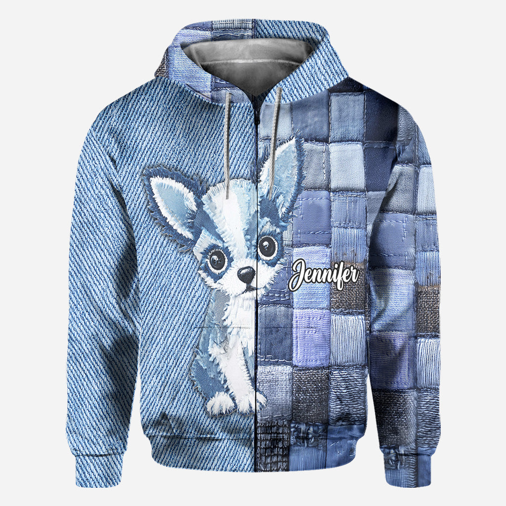 T-shirt personnalisé « J’adore les chihuahuas » avec un chien.