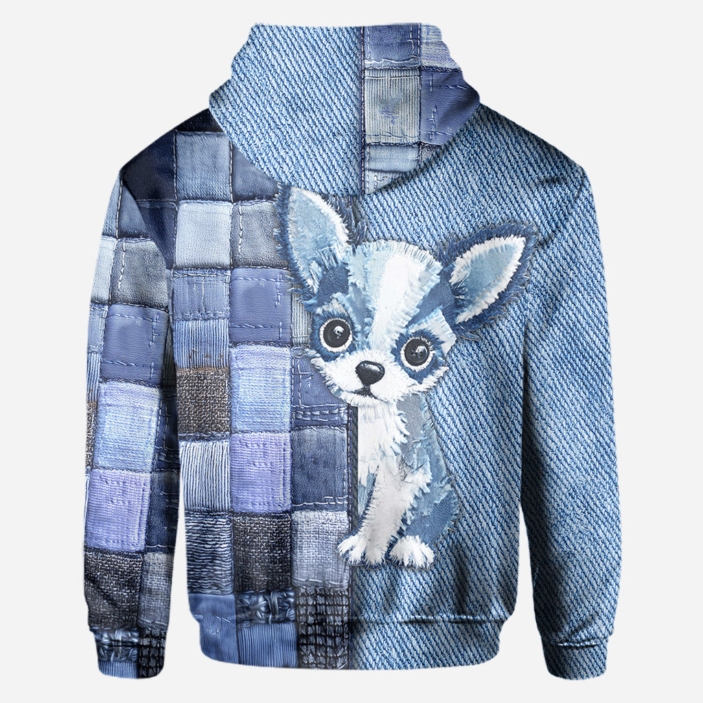 T-shirt personnalisé « J’adore les chihuahuas » avec un chien.