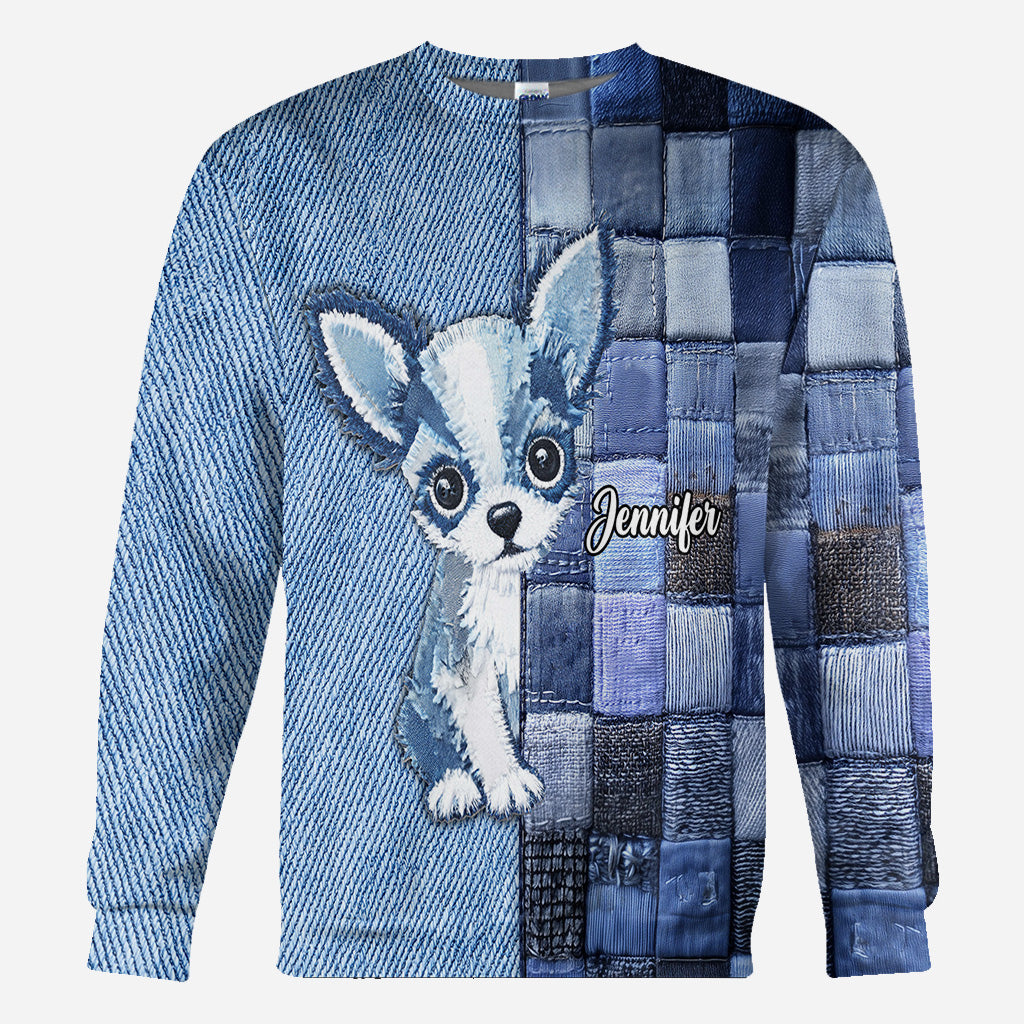 T-shirt personnalisé « J’adore les chihuahuas » avec un chien.