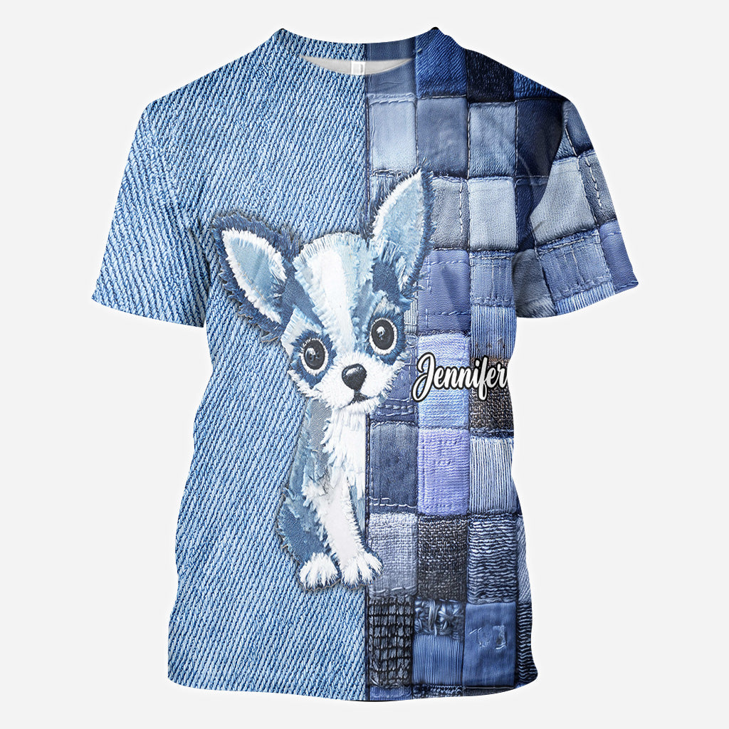 T-shirt personnalisé « J’adore les chihuahuas » avec un chien.