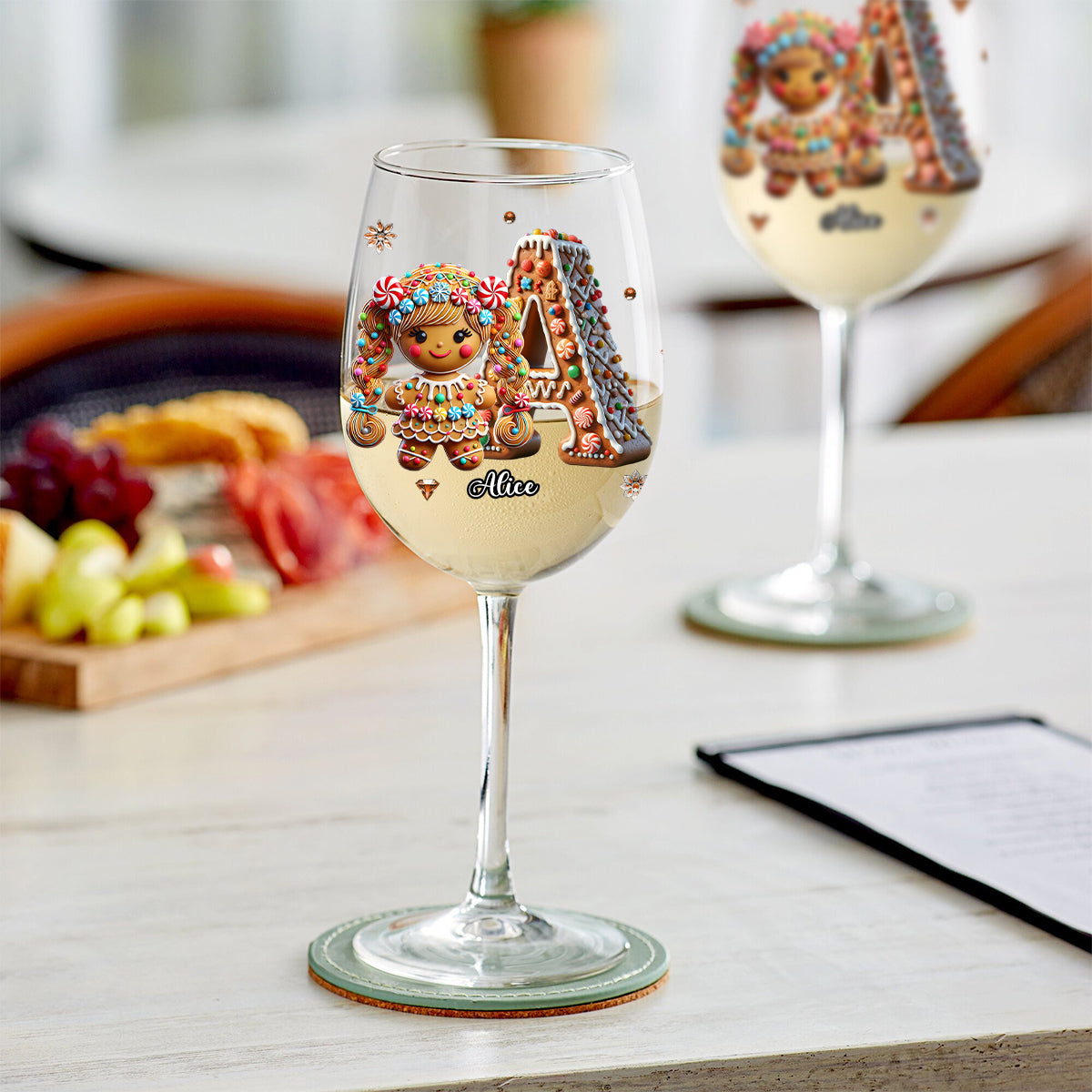Happy Family - Personalized Family Wine Glass With Long Stem