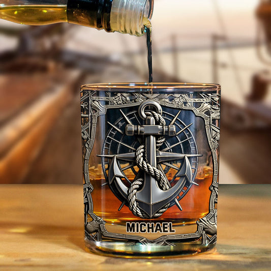 Fier marin - Verre à whisky personnalisé sur le thème de la navigation