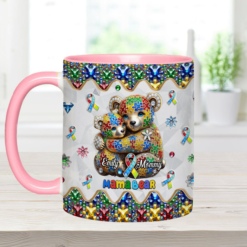 Mug personnalisé « Maman Ours » pour la sensibilisation à l'autisme