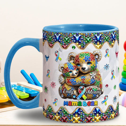 Mug personnalisé « Maman Ours » pour la sensibilisation à l'autisme