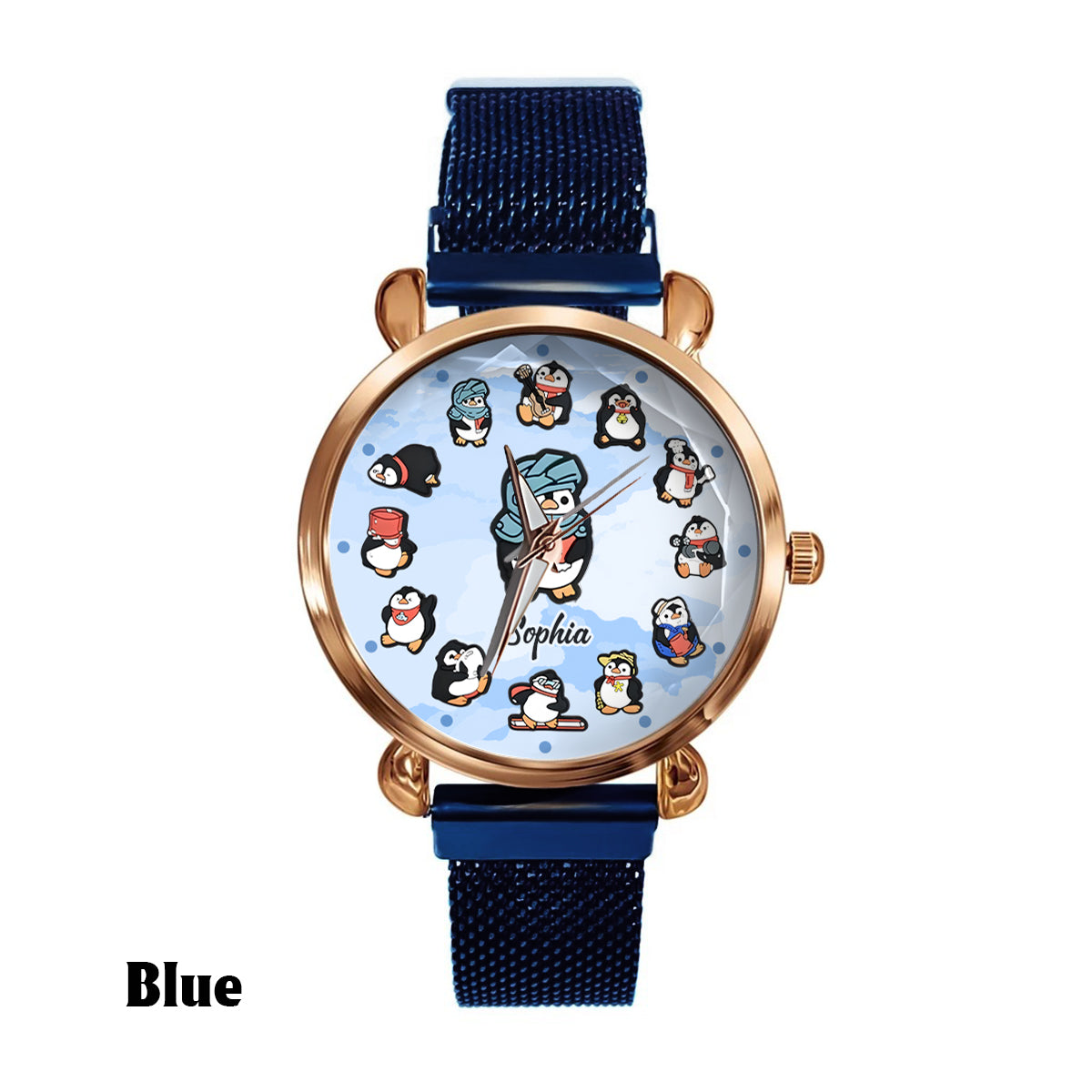 Montre-bracelet personnalisée pour femme « Juste une fille qui aime les pingouins »
