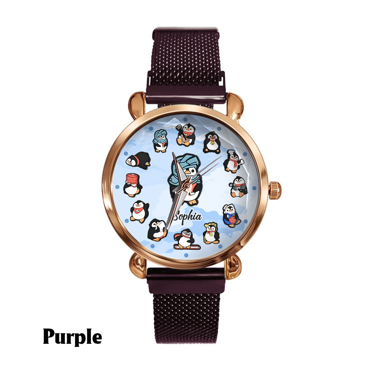 Montre-bracelet personnalisée pour femme « Juste une fille qui aime les pingouins »