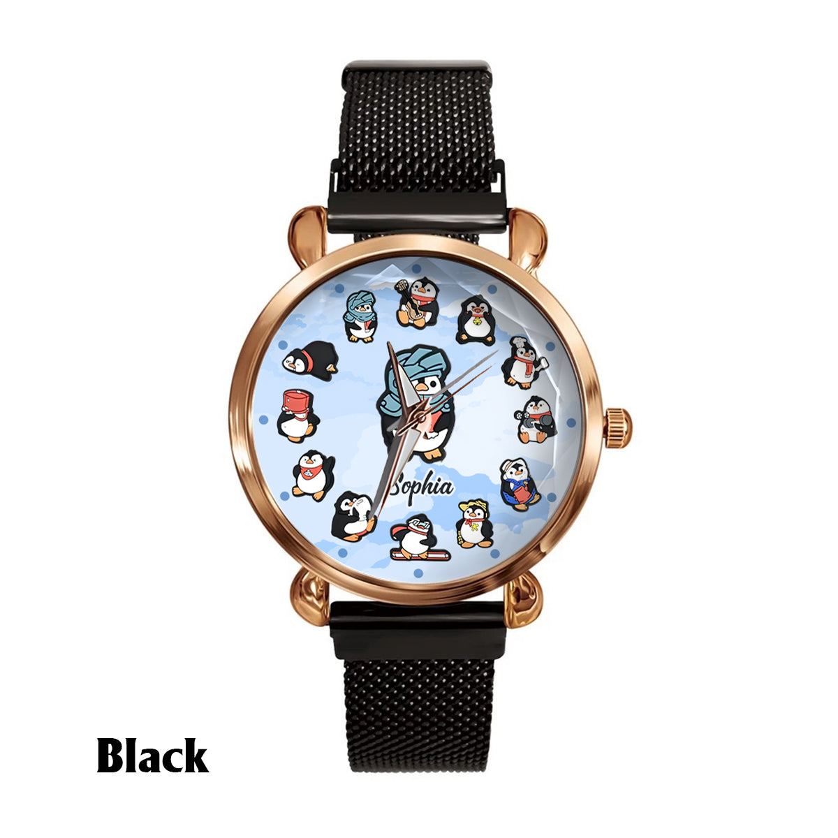 Montre-bracelet personnalisée pour femme « Juste une fille qui aime les pingouins »