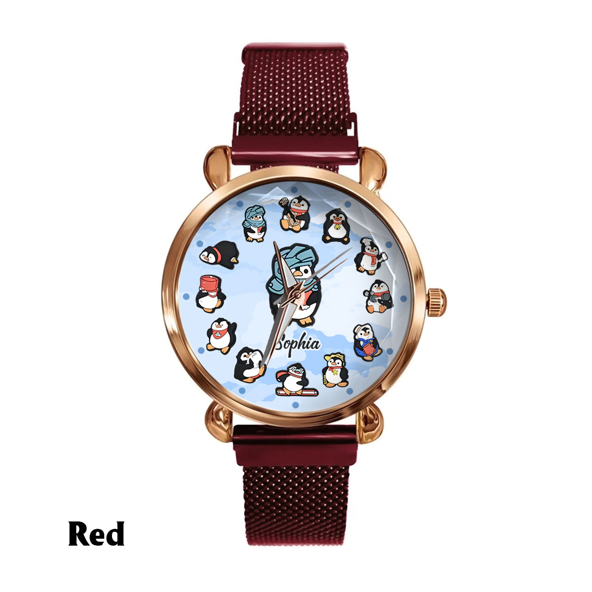 Montre-bracelet personnalisée pour femme « Juste une fille qui aime les pingouins »
